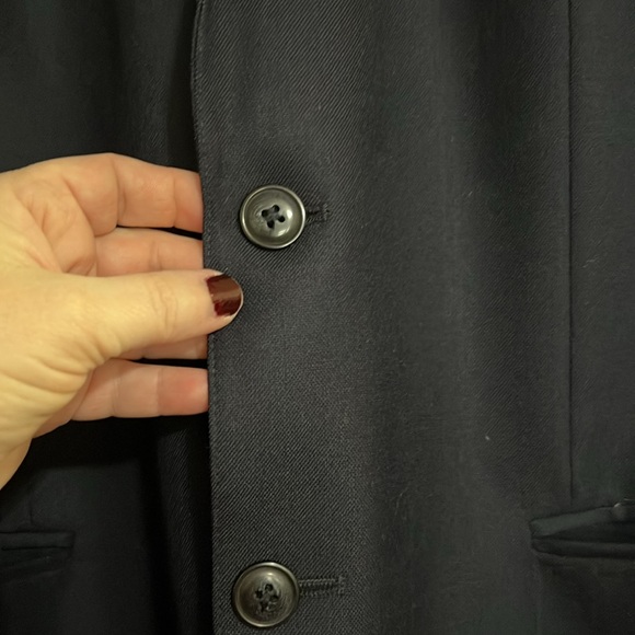 TOMMY HILFIGER Mens Navy Blue Single Breasted 2 Button Sport Coat, 42 Large,EUC. - Picture 5 of 11